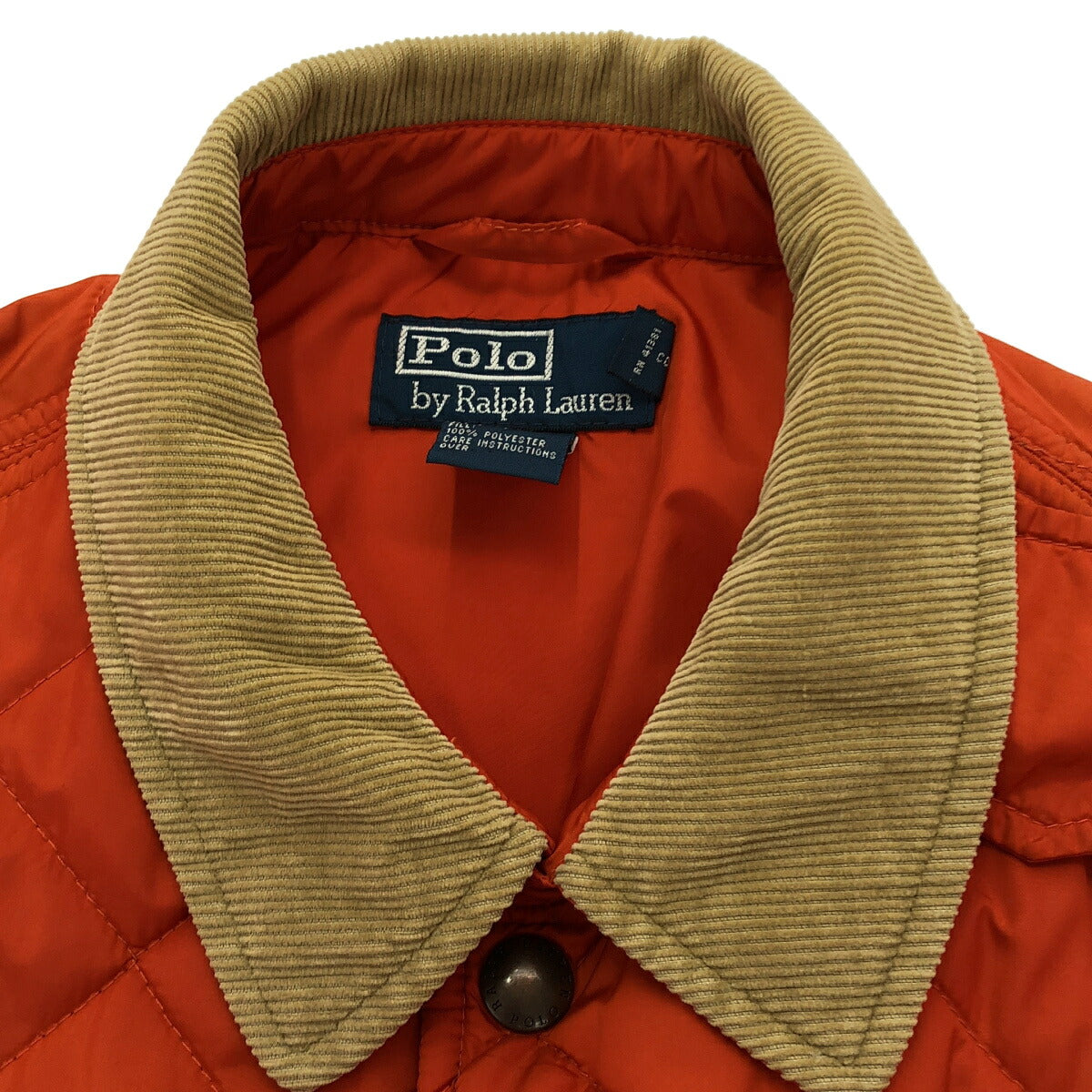 POLObyRalphLauren 90s Orange Quilted Jacket Size M