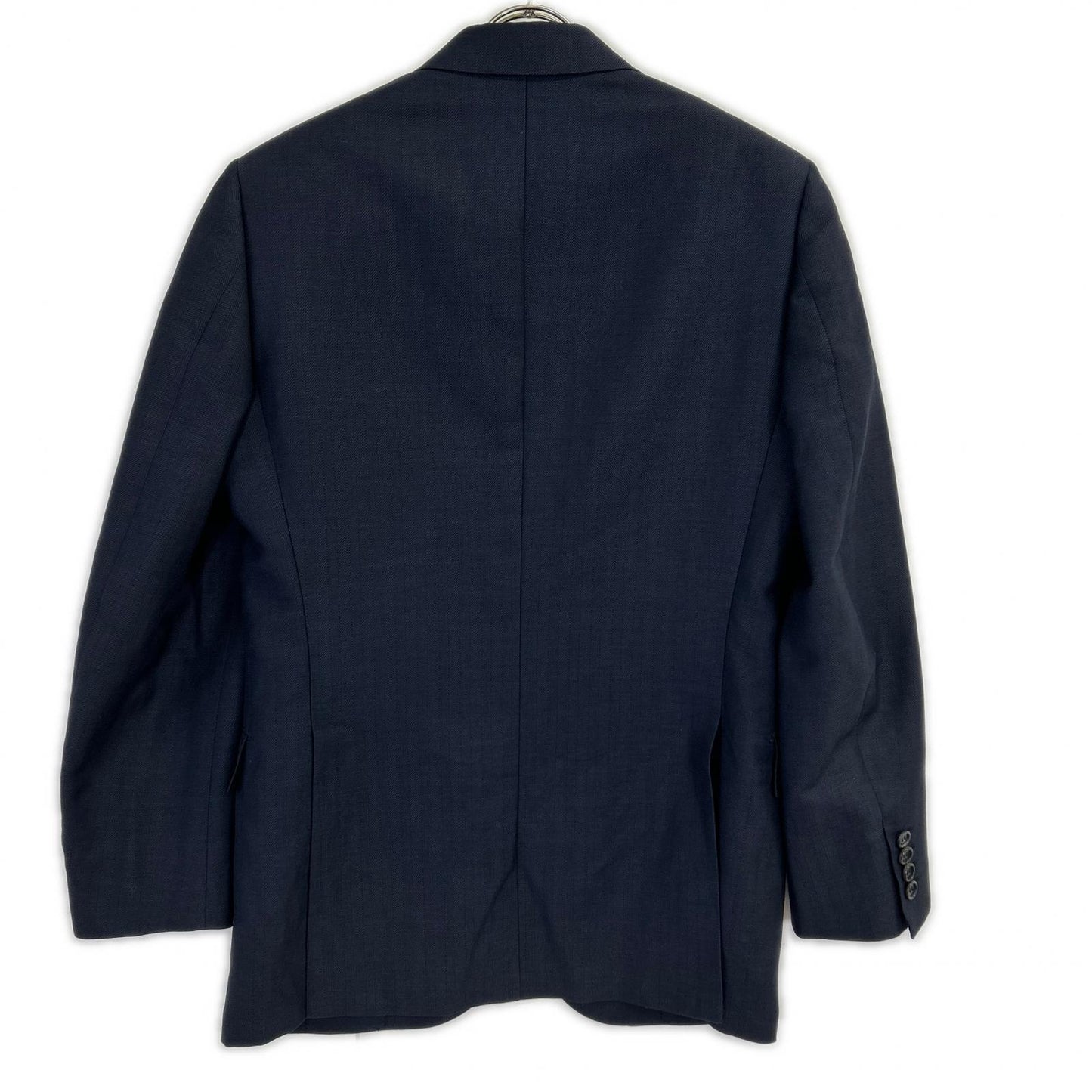 Brioni Navy Wool Herringbone 2B Jacket Size 46