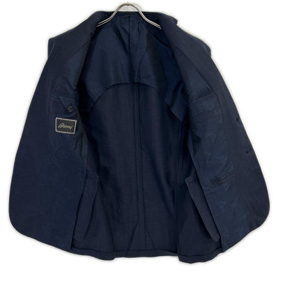 Brioni Navy Wool Herringbone 2B Jacket Size 46