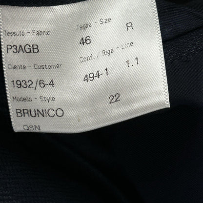 Brioni Navy Wool Herringbone 2B Jacket Size 46