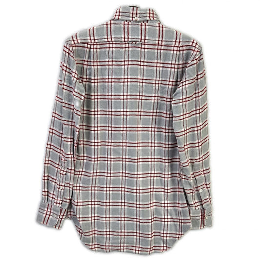 THOM BROWNE Red Gray Cotton Flannel Shirt Size 0