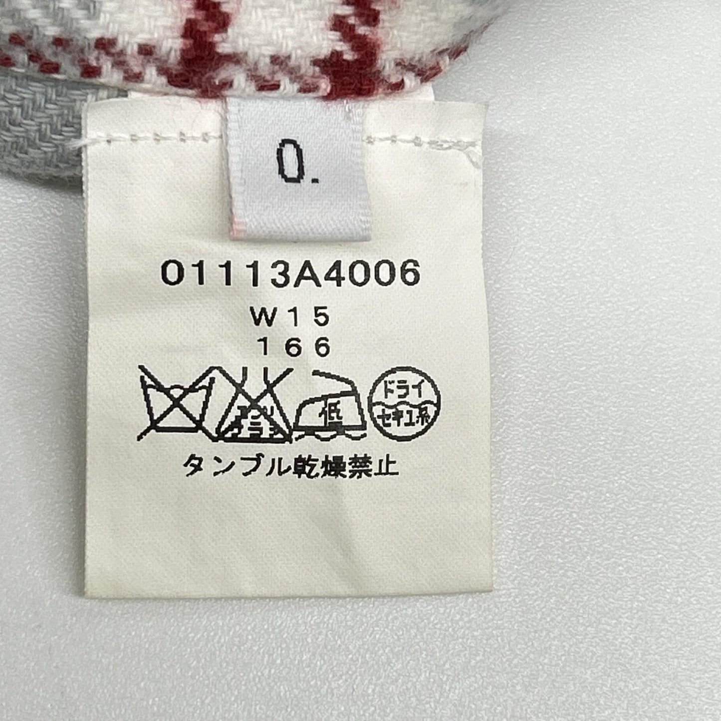 THOM BROWNE Red Gray Cotton Flannel Shirt Size 0