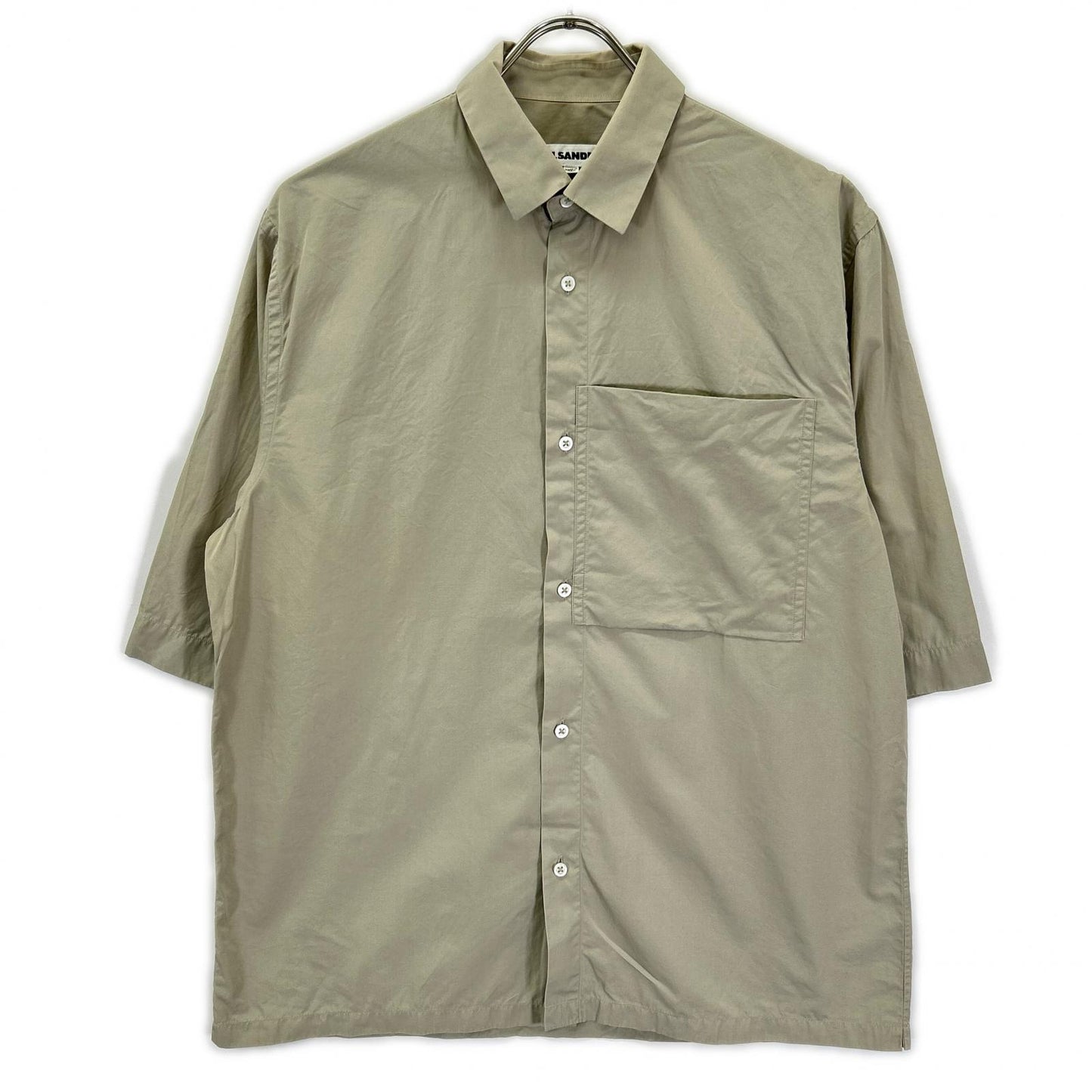 JILSANDER Gray Cotton Short Sleeve Shirt Size 38