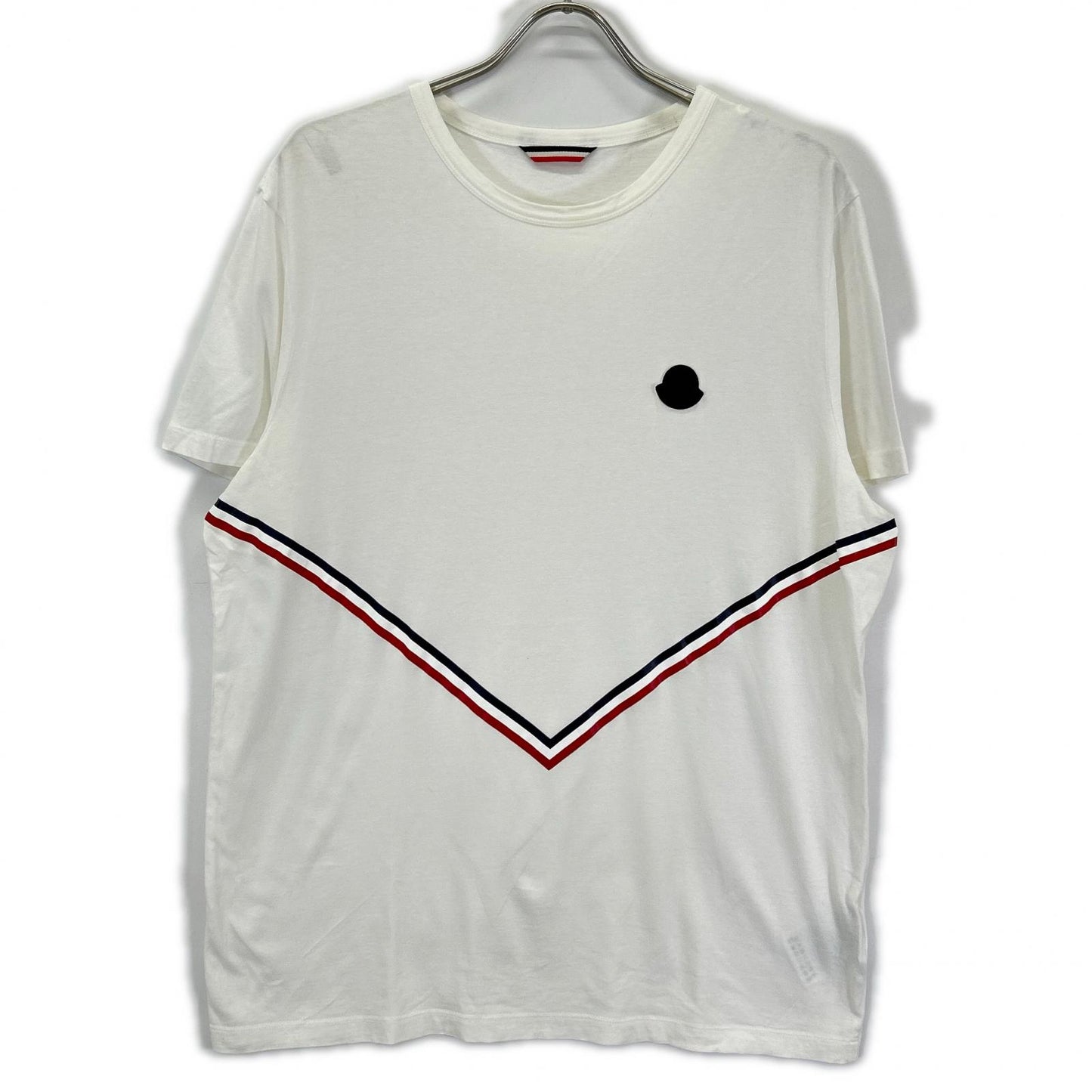 MONCLER White Tricolor Cotton T-Shirt Size XL