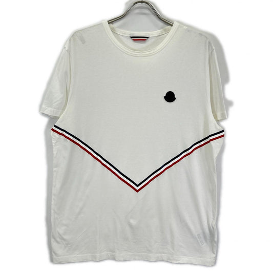 MONCLER White Tricolor Cotton T-Shirt Size XL