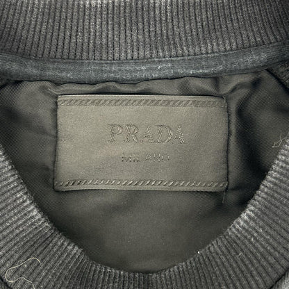 PRADA 21 Printed Cotton Fleece Sweatshirt Black Size XS