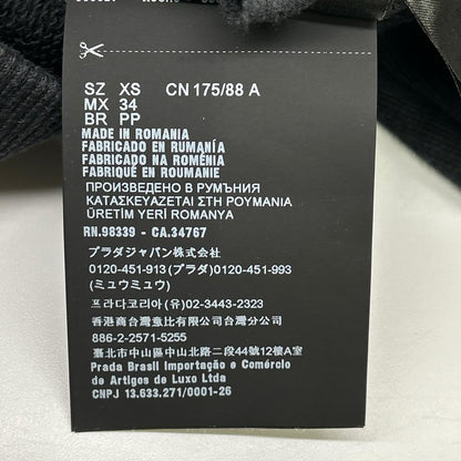 PRADA 21 Printed Cotton Fleece Sweatshirt Black Size XS