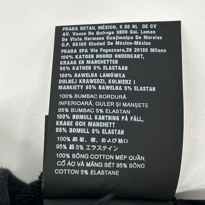 PRADA 21 Printed Cotton Fleece Sweatshirt Black Size XS