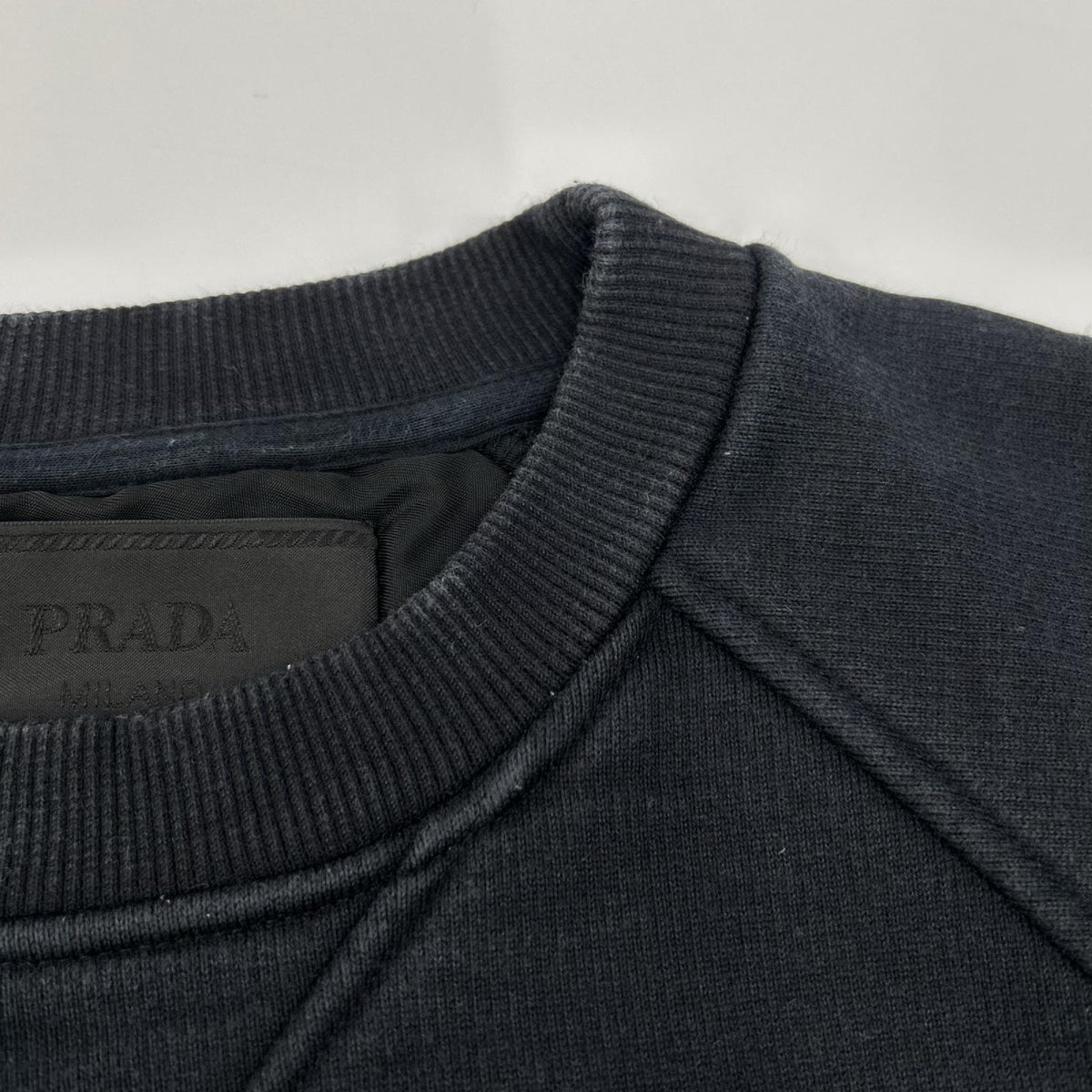 PRADA 21 Printed Cotton Fleece Sweatshirt Black Size XS