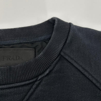 PRADA 21 Printed Cotton Fleece Sweatshirt Black Size XS
