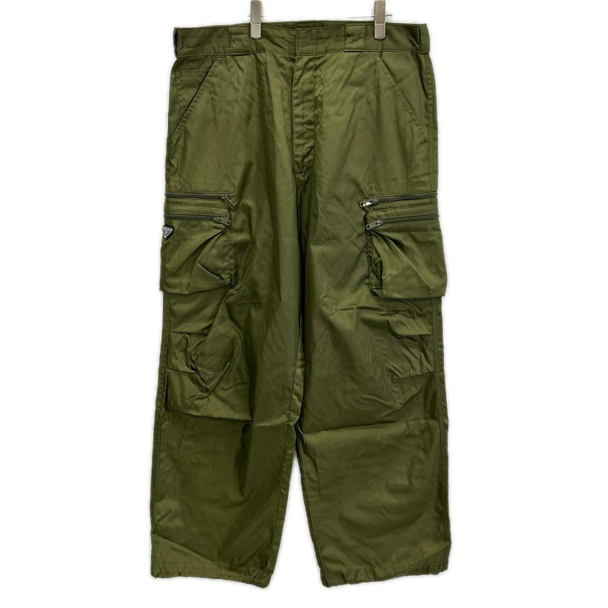 PRADA Re-Nylon Triangle Plate Cargo Pants Khaki Size L