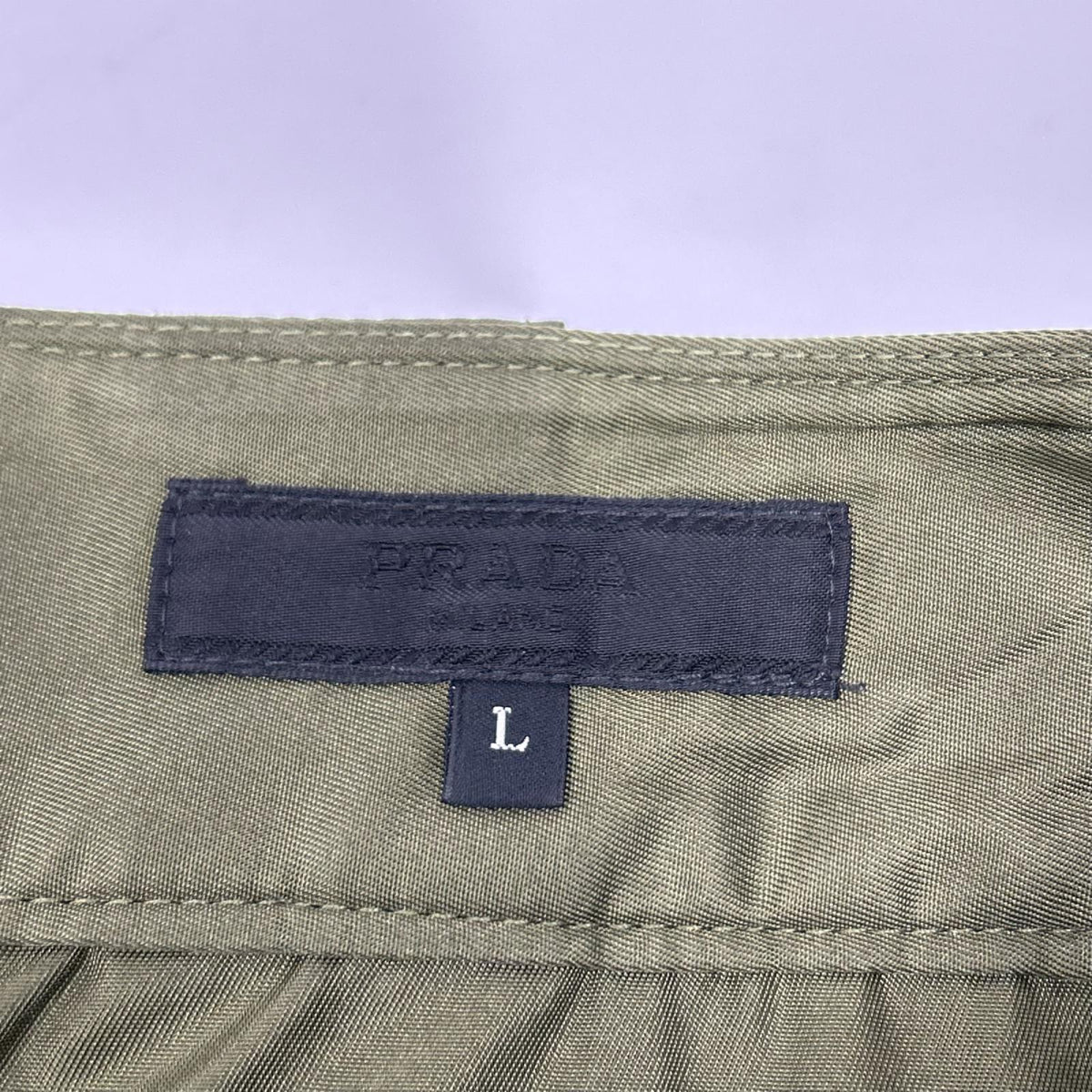 PRADA Re-Nylon Triangle Plate Cargo Pants Khaki Size L