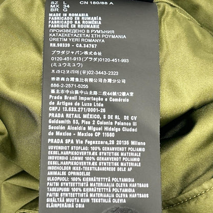 PRADA Re-Nylon Triangle Plate Cargo Pants Khaki Size L