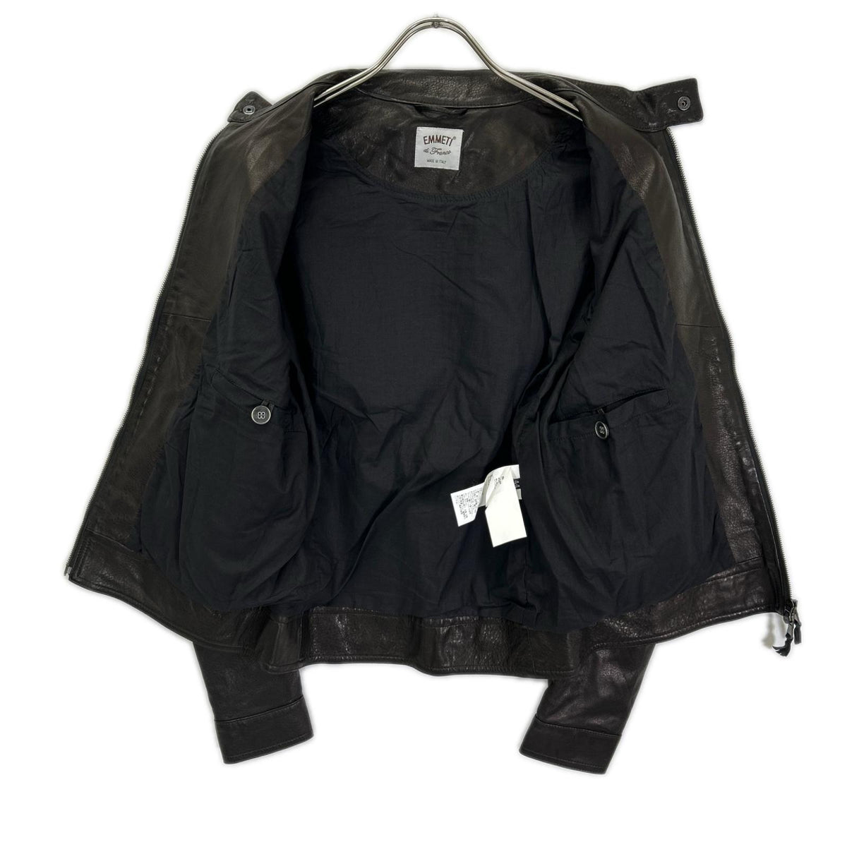 EMMETI JURI Black Lambskin Single Rider's Jacket Size 44