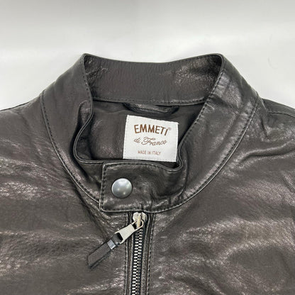 EMMETI JURI Black Lambskin Single Rider's Jacket Size 44