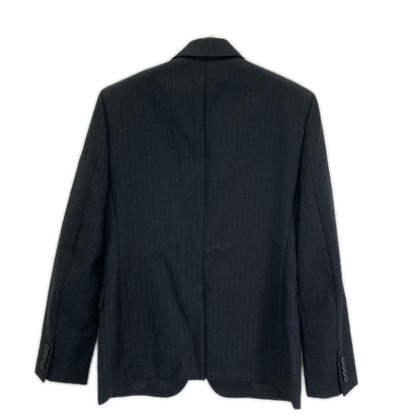 SAINT LAURENT PARIS Black Wool Striped 2B Blazer Size 46