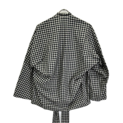 BALENCIAGA Check Bow Tie Long Sleeve Shirt x White Size 32