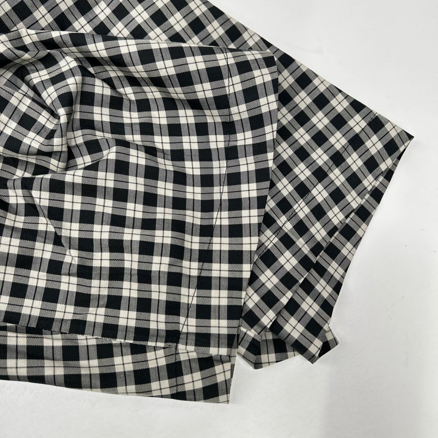 BALENCIAGA Check Bow Tie Long Sleeve Shirt x White Size 32