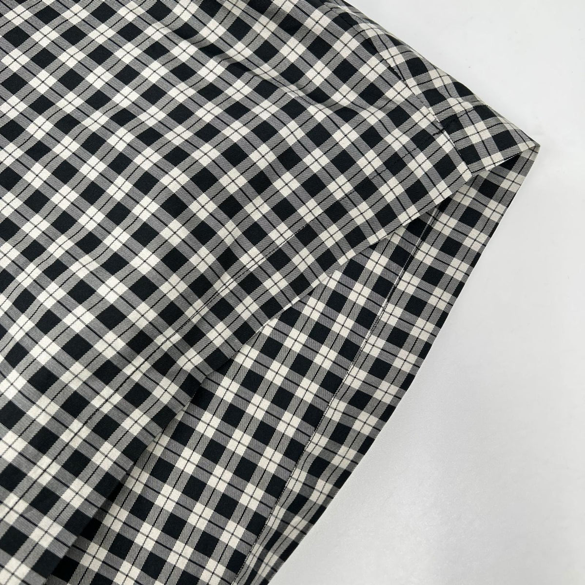 BALENCIAGA Check Bow Tie Long Sleeve Shirt x White Size 32