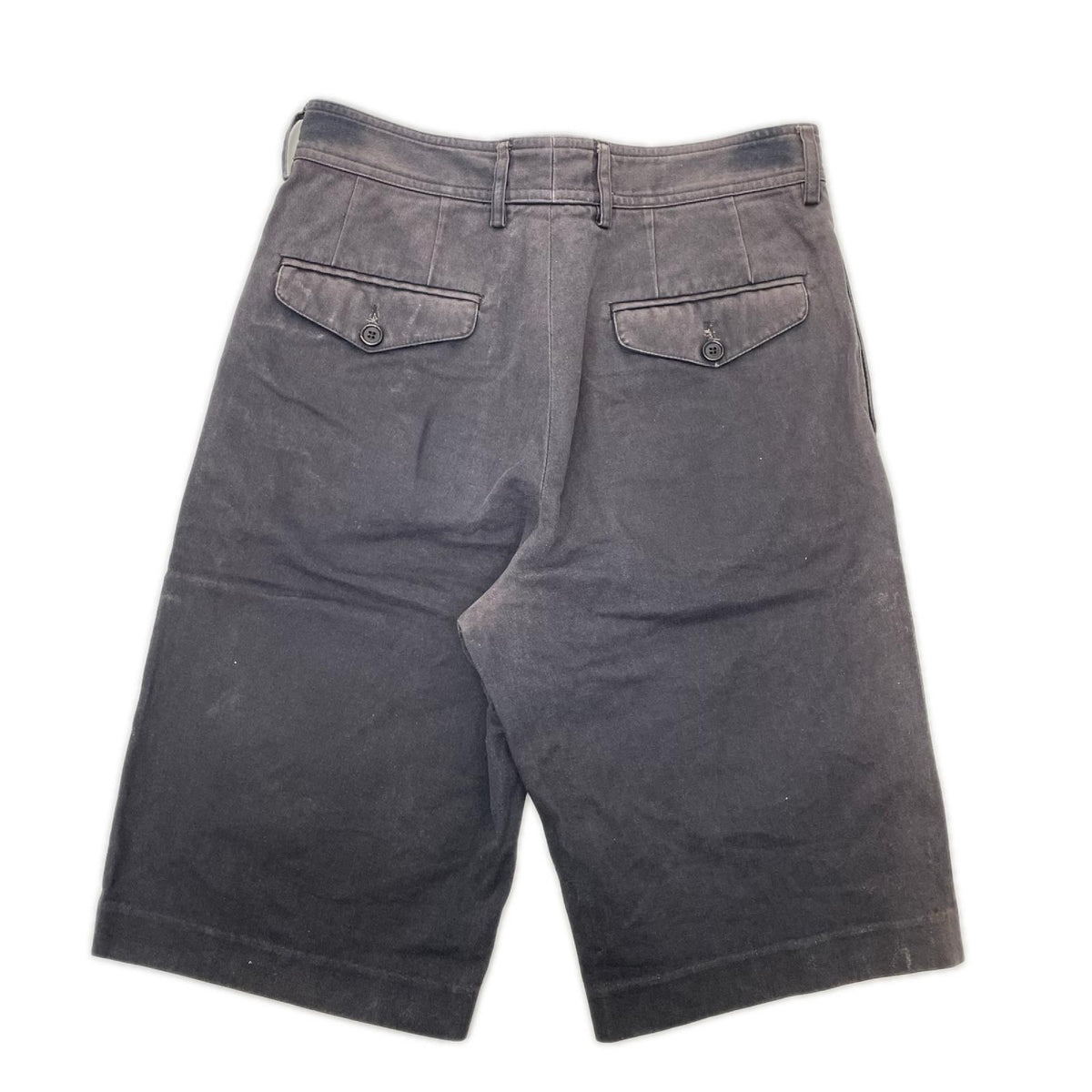 DRIES VAN NOTEN Black Fade Cotton Linen Shorts Size 46