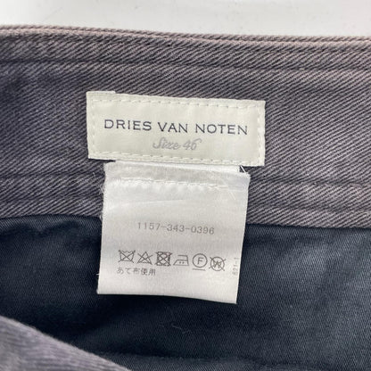 DRIES VAN NOTEN Black Fade Cotton Linen Shorts Size 46