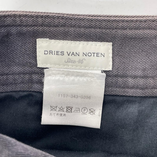 DRIES VAN NOTEN Black Fade Cotton Linen Shorts Size 46