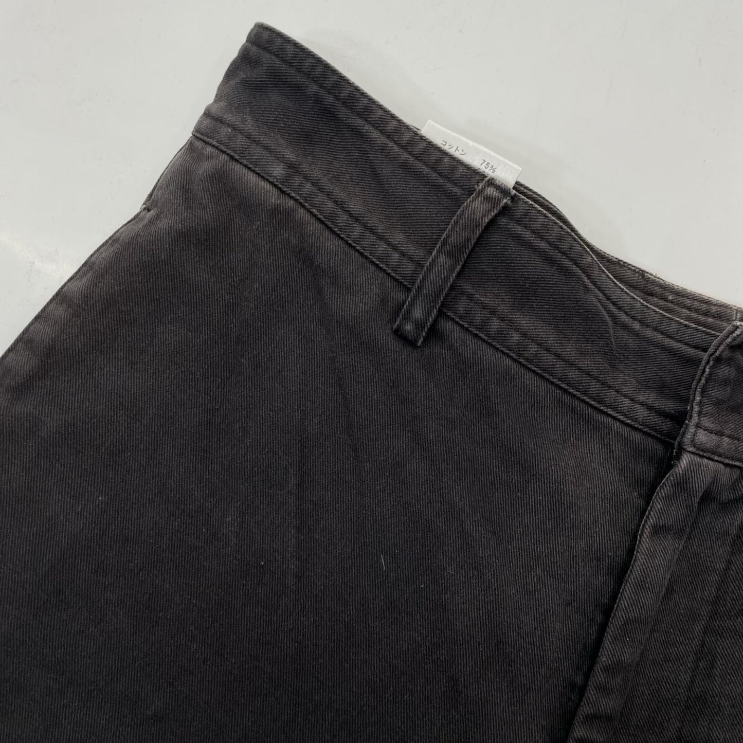 DRIES VAN NOTEN Black Fade Cotton Linen Shorts Size 46