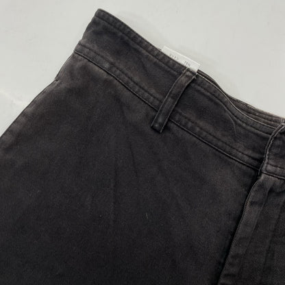DRIES VAN NOTEN Black Fade Cotton Linen Shorts Size 46