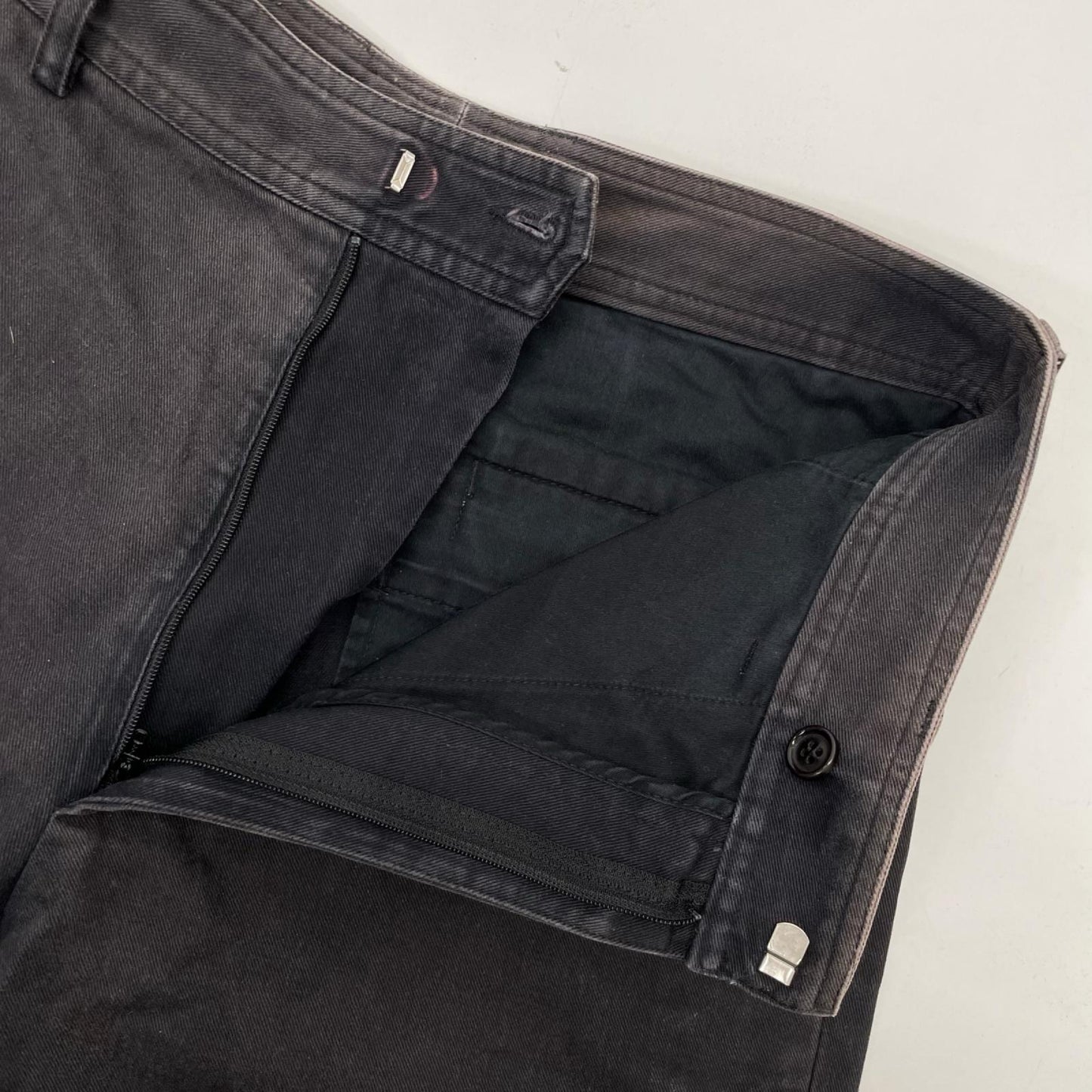 DRIES VAN NOTEN Black Fade Cotton Linen Shorts Size 46