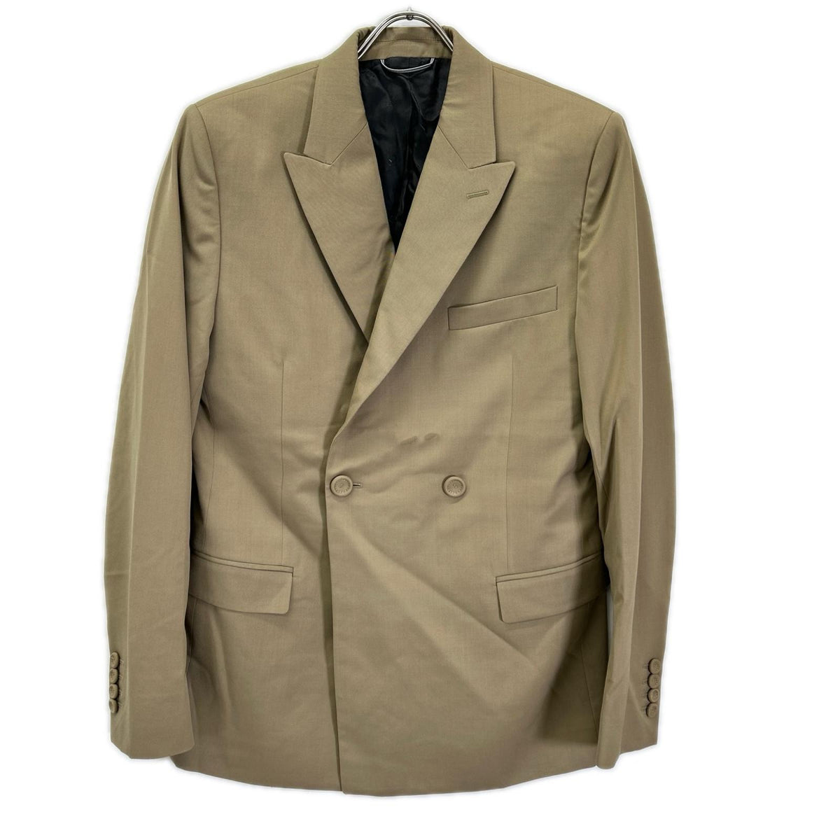 Dior HOMME 22AW Beige Tailored DB Peak Lapel Jacket Size 44