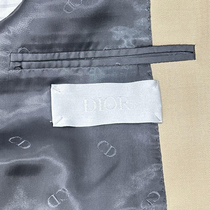 Dior HOMME 22AW Beige Tailored DB Peak Lapel Jacket Size 44