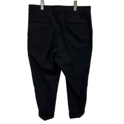 SOPH. Black Solotex Fulflan Wide Tapered Pants Size L