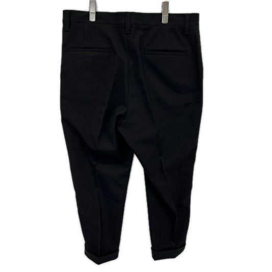 SOPH. Black Solotex Fulflan Wide Tapered Pants Size L