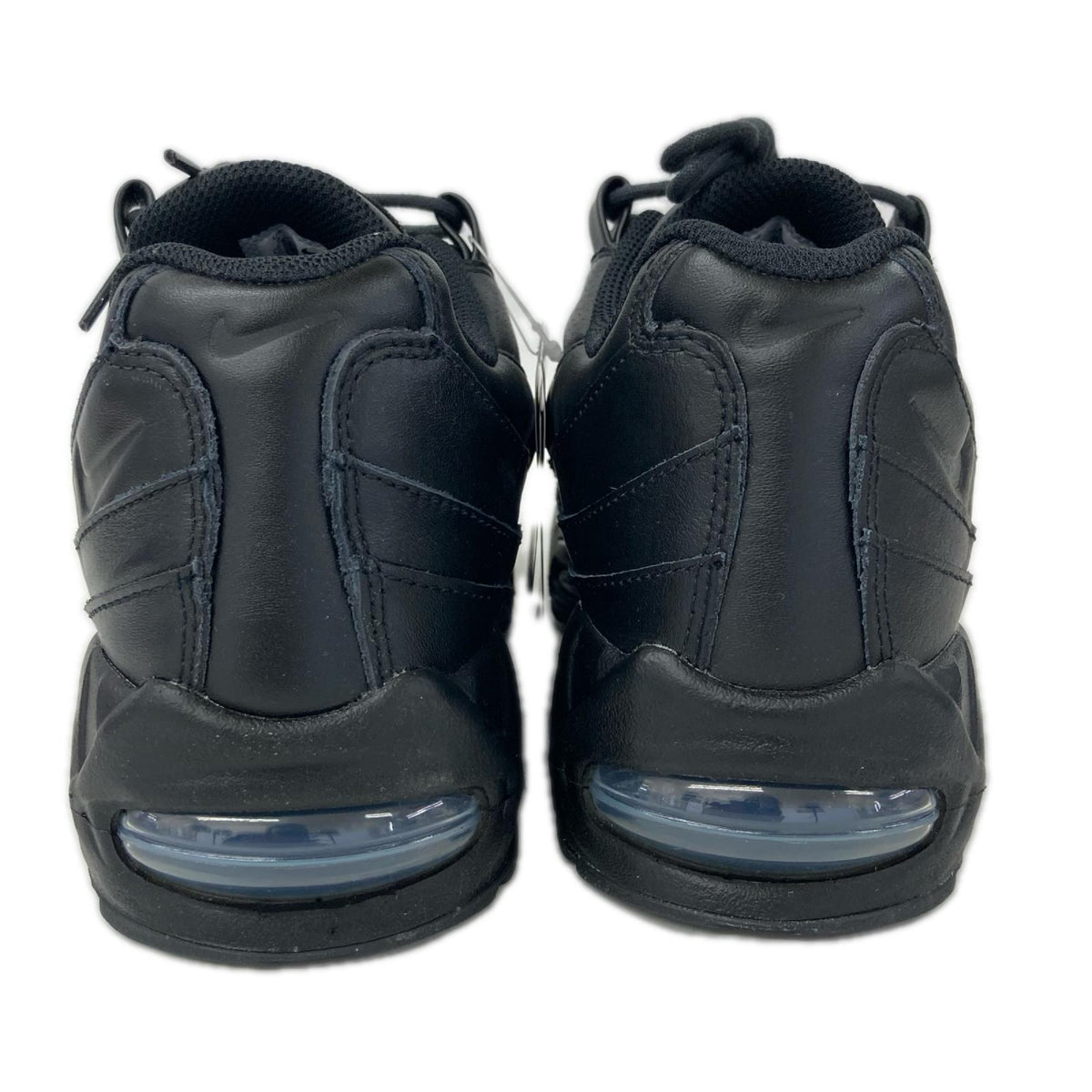 NIKE Air Max 95 Big Bubble Leather Triple Black Sneakers Size 27