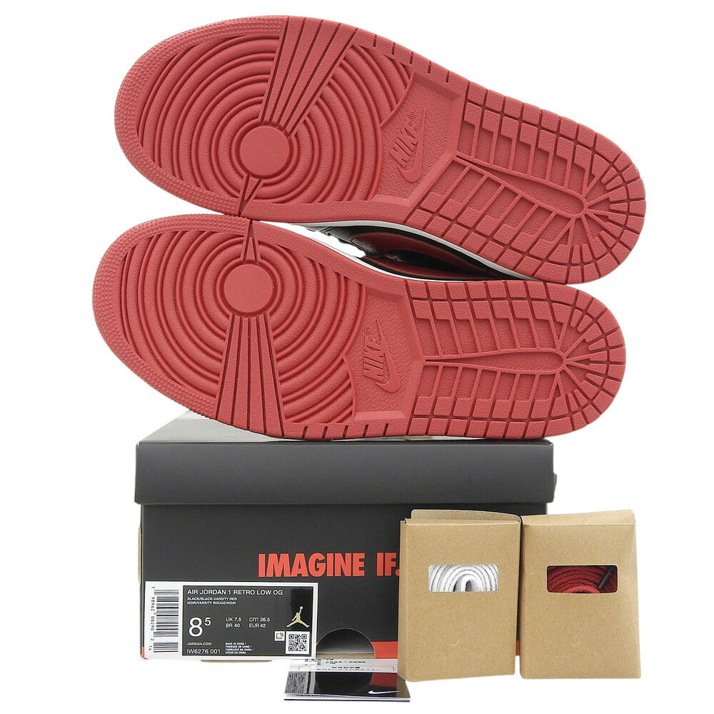 NIKE Air Jordan 1 Retro Low Sneakers Black/Red Size 8.5(US)