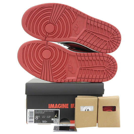 NIKE Air Jordan 1 Retro Low Sneakers Black/Red Size 8.5(US)