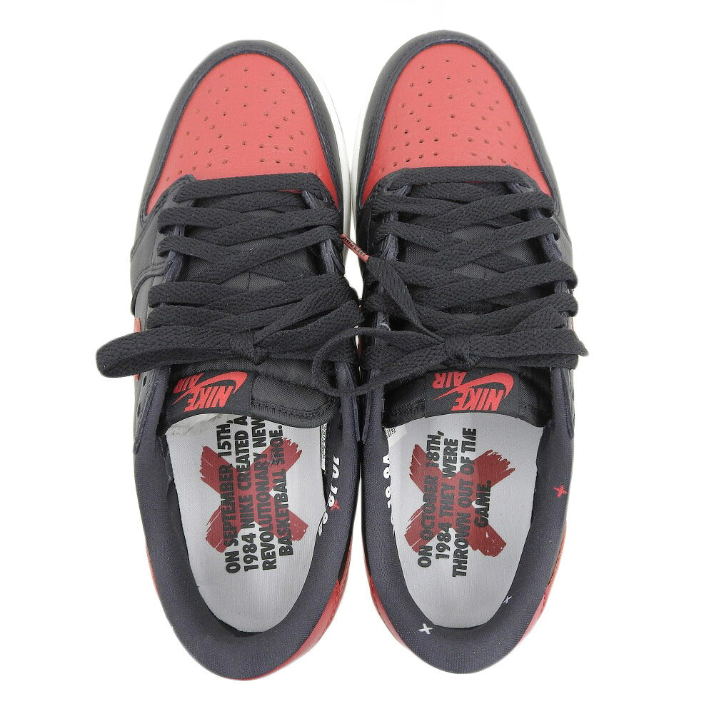 NIKE Air Jordan 1 Retro Low Sneakers Black/Red Size 8.5(US)