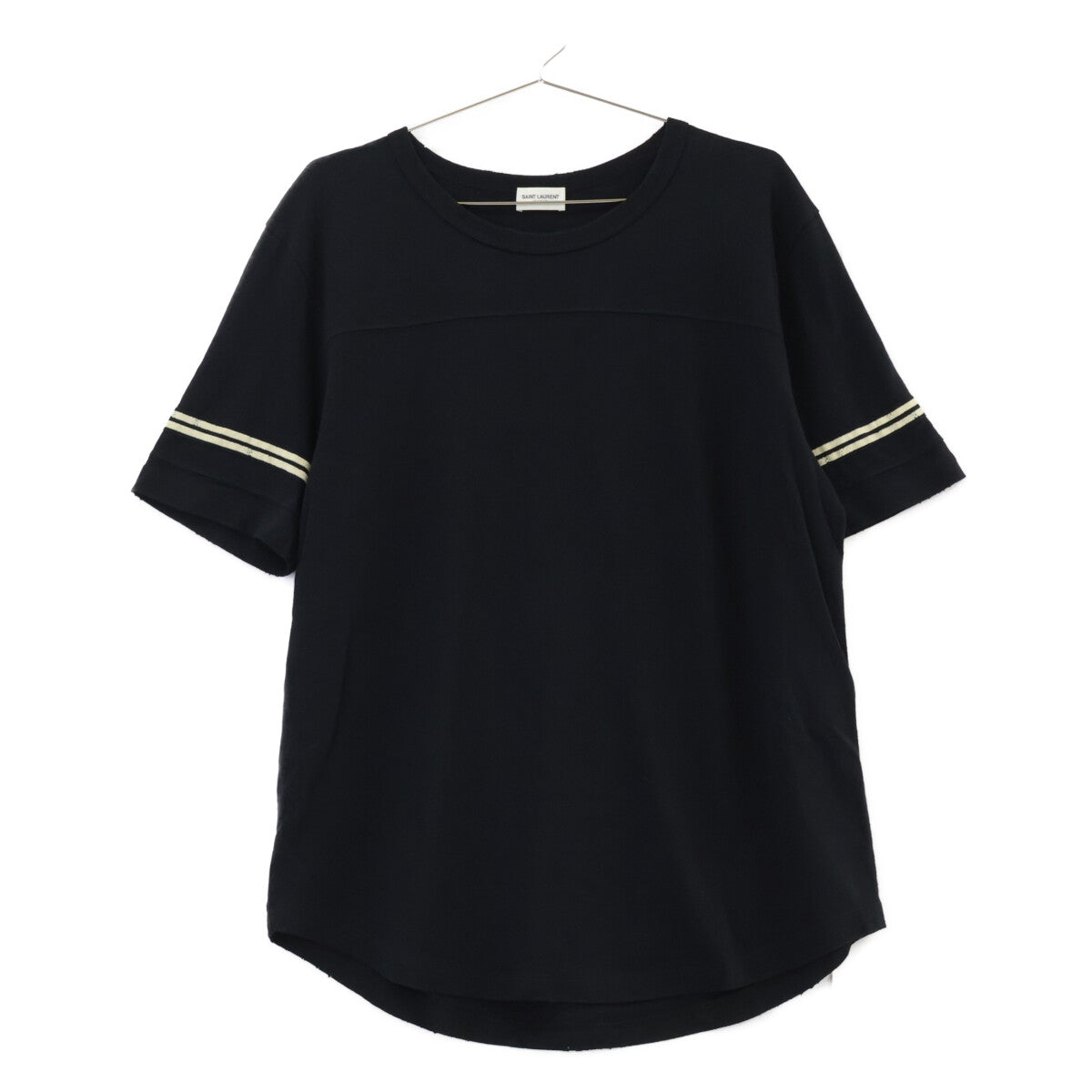 SAINT LAURENT PARIS Damaged Back Print T-Shirt Black Size S