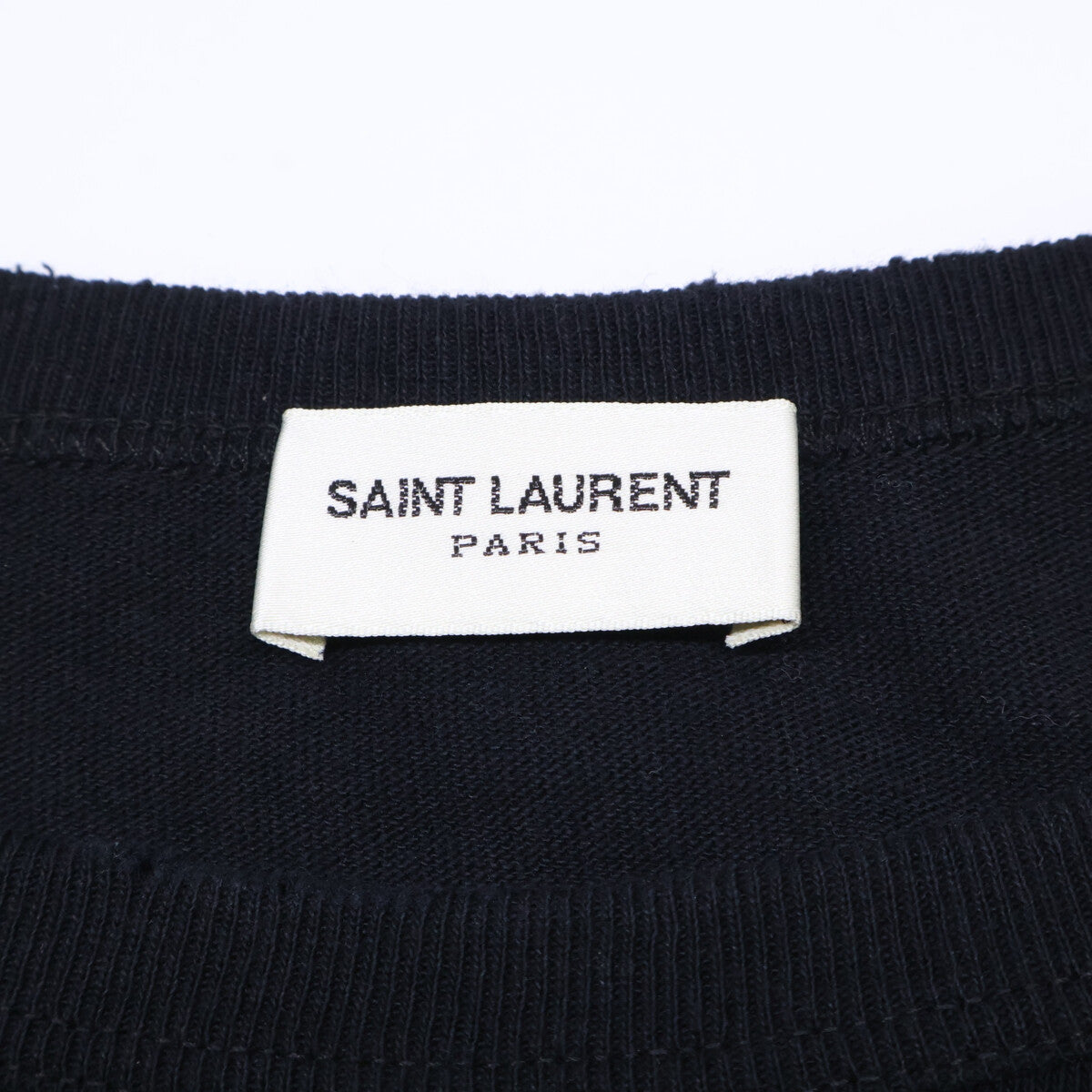 SAINT LAURENT PARIS Damaged Back Print T-Shirt Black Size S