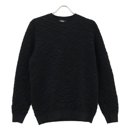 FENDI FZX061 FF Pattern Knit Sweater Black Size 46