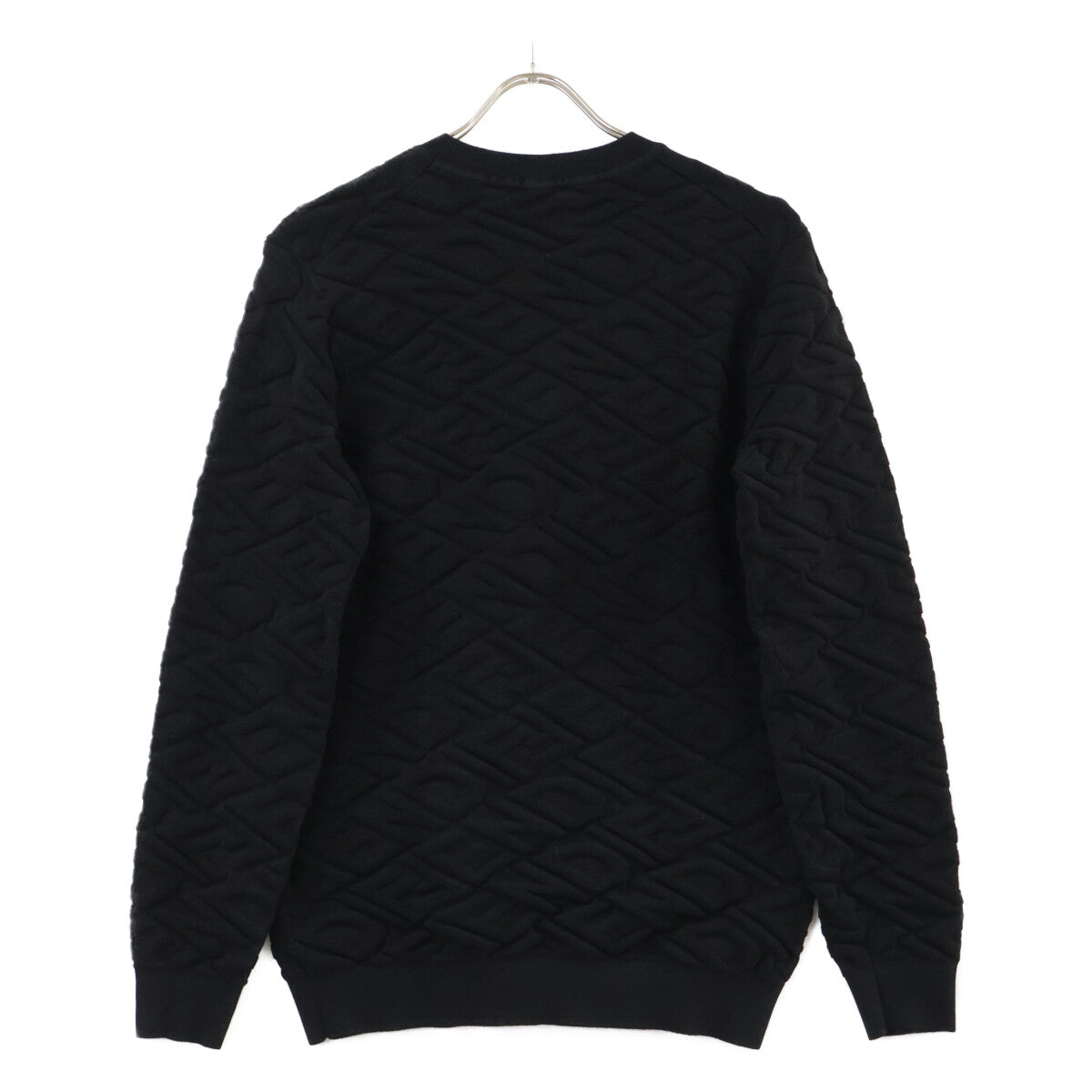 FENDI FZX061 FF Pattern Knit Sweater Black Size 46