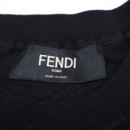 FENDI FZX061 FF Pattern Knit Sweater Black Size 46
