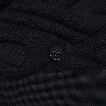 FENDI FZX061 FF Pattern Knit Sweater Black Size 46
