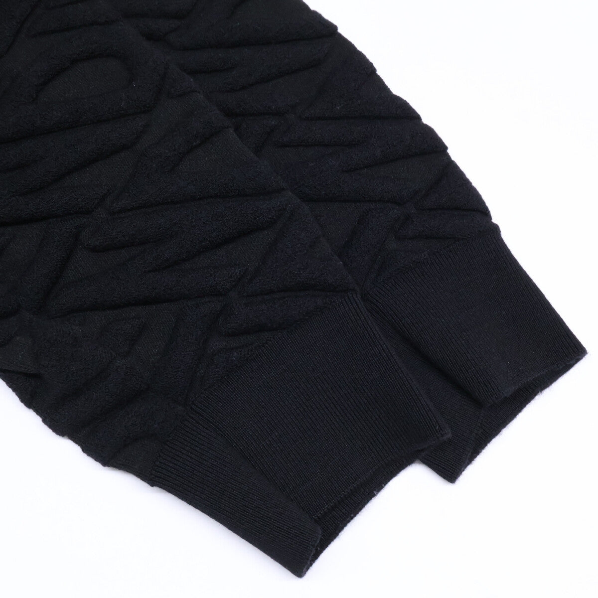 FENDI FZX061 FF Pattern Knit Sweater Black Size 46
