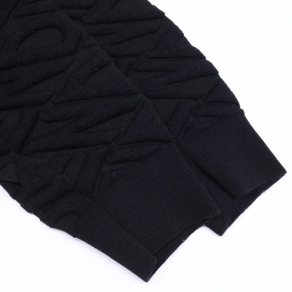FENDI FZX061 FF Pattern Knit Sweater Black Size 46