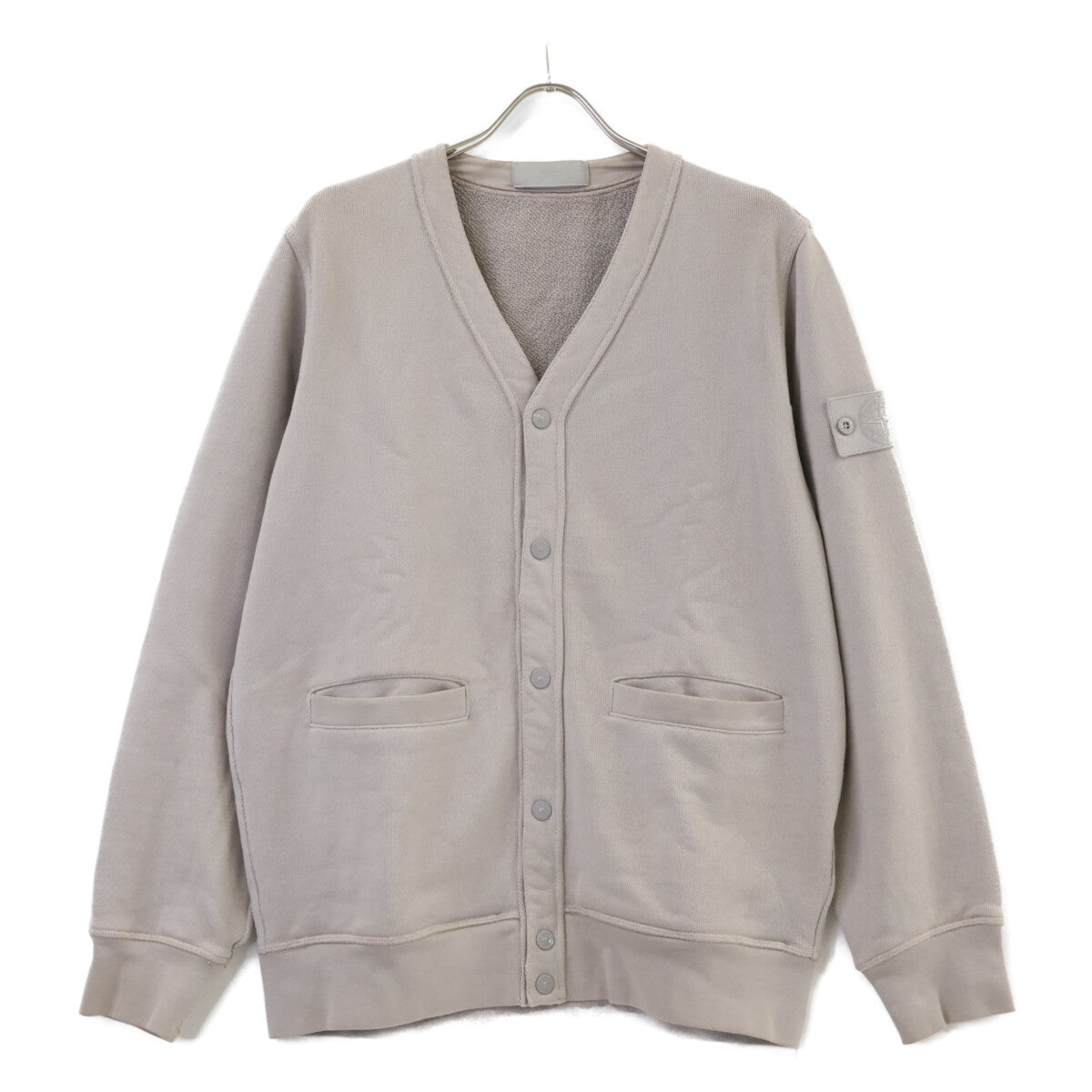 STONE ISLAND Ghost Piece Sweat Cardigan Beige Sweatshirt Size L