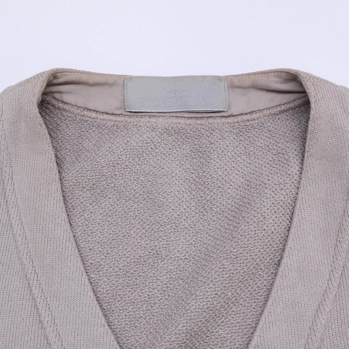 STONE ISLAND Ghost Piece Sweat Cardigan Beige Sweatshirt Size L