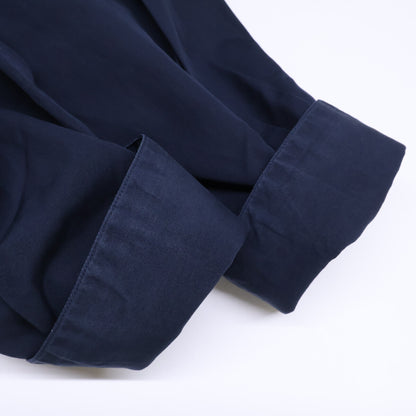 HERMES Navy Selier Button Fly Front Cotton Shirt Size 40