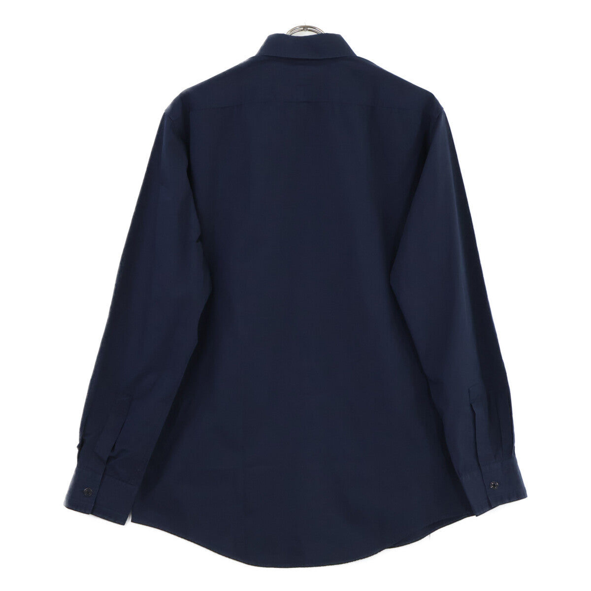 HERMES Navy Selier Button Fly Front Cotton Shirt Size 40