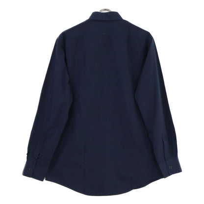 HERMES Navy Selier Button Fly Front Cotton Shirt Size 40